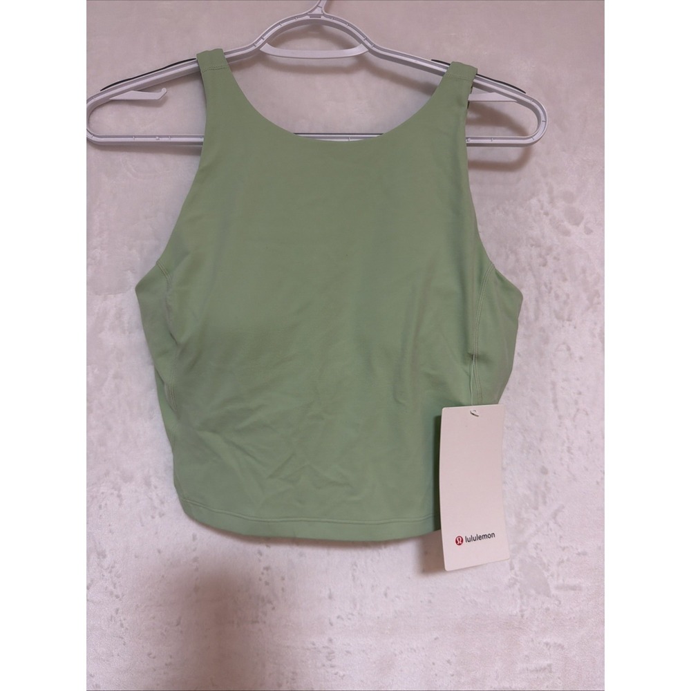 Lululemon Align High Neck Tank Women 8 Mint Green Cropped Yoga Top Athleisure